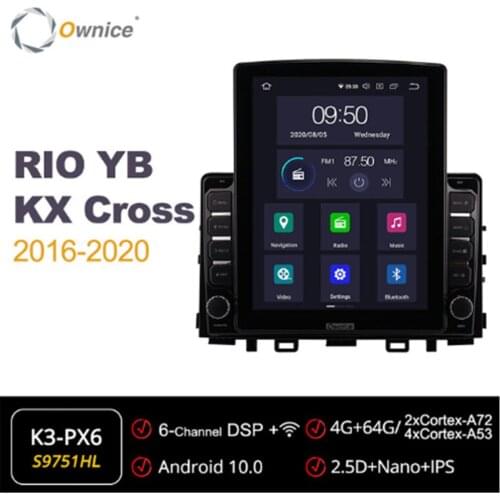 Ownice Octa 8Core Android 10.0 Car Radio for Kia RIO YB KX Cross 2016-2020 GPS 2 Din Auto Stereo Player 4G LTE Tesla Style