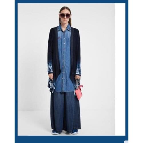 Spanish Desigual new womens coat fashion personality ink cardigan cardigan slim thin sweater for women