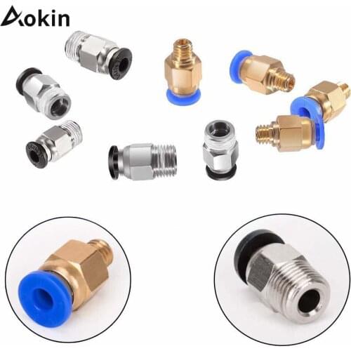 PC4-M6 Pneumatic Fitting Push to Connect PC4-M10 Straight Quick in Fitting for 3D Printer Bowden Extruder 10pcs/lot