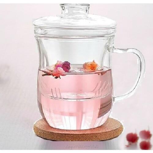 Transparent Clear Glass Milk Mug Coffee Tea Cup Teapot Kettle With Tea Infuser Filter Lid Home Office Drinkware J15 21 Dropship