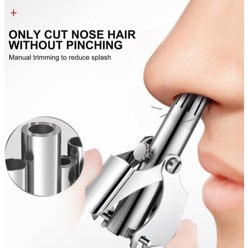Manual Nose Trimmer Rotary Shear Stainless Steel Washable Nose Ear Hair Razor Shaver Tool for Home Use