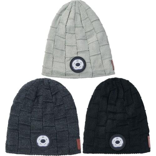 Unisex Rechargeable Bluetooth LED Beanie Music Hat with Light,Gifts for Men Women