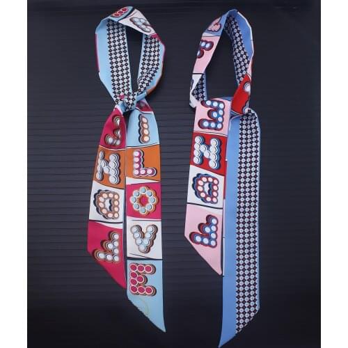 2 Colors Silk Scarf 120cm LOVE Letter 2019 New Luxury Brand Women Scarf Fashion Long Skinny Bag Head Scarves For Ladies G Cheap