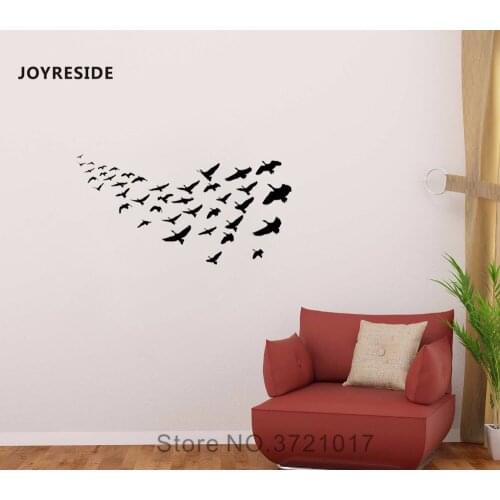 JOYRESIDE Animals Wall Flock Of Flying Birds Decal Vinyl Sticker Decor Design Home Bedroom Living Room Interior Dorm Murals A274