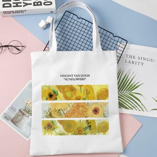 Van Gogh shopping bag grocery eco shopper shopper bolso canvas bag sacola fabric bolsa compra string grab