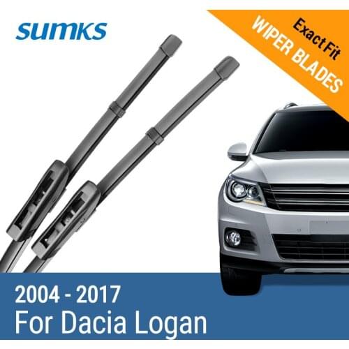 SUMKS Wiper Blades for Dacia Logan 20"&20"/ 22"&19" Fit Hook / Bayonet Arms 2004 - 2017