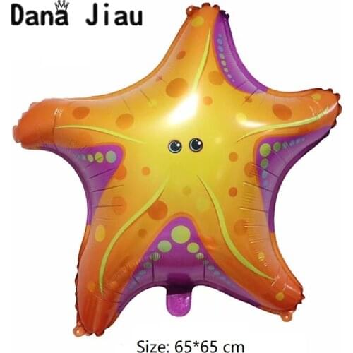 65*65cm Big Starfish Sea Animal Mermaid Foil Balloons Birthday Party Baby Shower Decorations Balloon Holiday Party Pentagram Toy