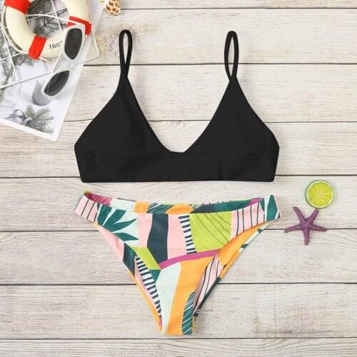 #Z45 Print Bikinis 2020 Women Biquini Bikini Set Padded Swimwear Bathing Suit Women Swimsuit Beachwear Swimming Suit For Women