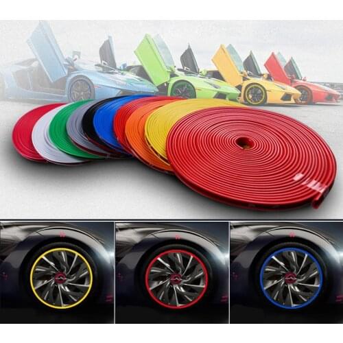 Car Wheel Protector Hub Sticker Decorative Styling Strip Rims For Peugeot 307 206 308 407 207 3008 406 208 508 301 2008 408 5008