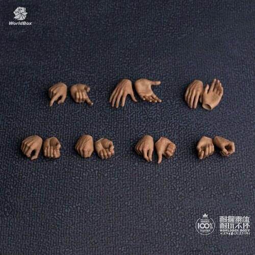 1/6 Male Hands Types 2.0 Model 7 Pairs Set Fit 12'' Body Action Figure