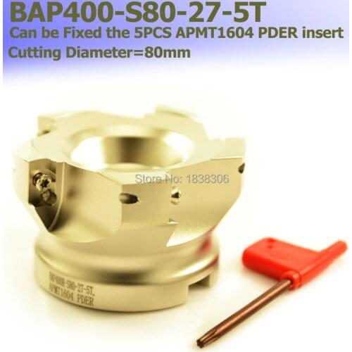 1pcs Face Mill BAP 400R -80-27-5T Shoulder Face Mill Head , 90 Degree Right Angle CNC Milling Cutter, For APMT1604