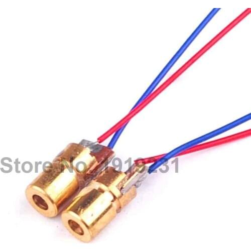 10PCS 650nm 6mm 5V 5mW Adjustable Laser Dot Diode Module Red Copper Head