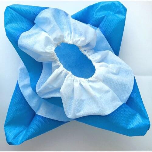 100pcs Thicken Reusable Elastic Shoe Cover Home Indoor Antiskid Overshoes Student Non-woven Solid Color Dust Proof Feet Cover