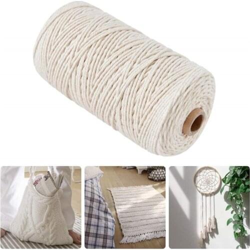 2/3mm Twisted Cotton Cord Handmade Macrame Rope for Wall Hanging Craft Home Decoration