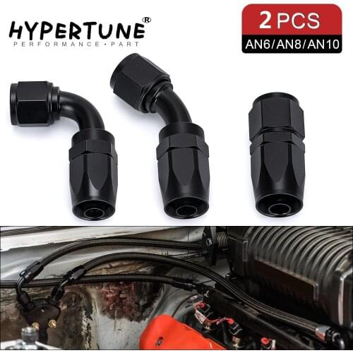 2PCS AN6 AN8 AN10 Straight 45 90 180 Degree Oil Fuel Swivel Hose End Fitting Oil Hose End Adaptor Kit Black/Blue&Red