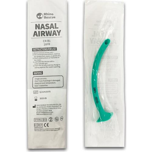 28Fr Rhino Nasopharyngeal Airways are made for nasal airway management Made from soft PVC. Latex Free NASAL AIRWAY