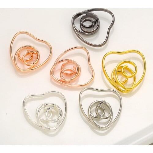 5 pcs 18*17mm Wire wrapped heart handmake charms DIY bracelet findings pendant connectors handmake jewelry making accessories