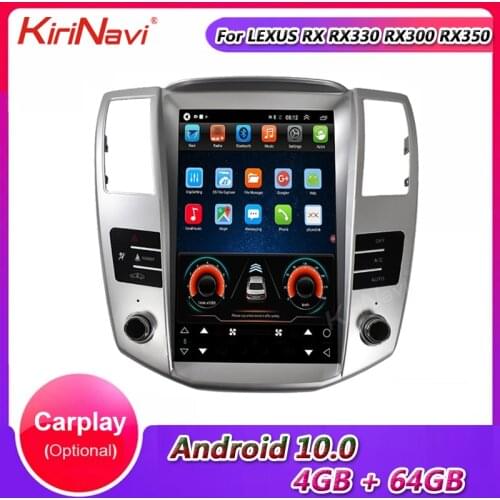 KiriNavi Telsa Style Vertical Screen Android 10.0 Car Radio For LEXUS RX RX330 RX300 RX350 RX400 RX450 Car Dvd Player GPS 4G BT