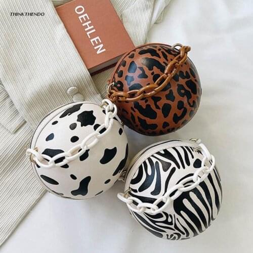 Basketball Crossbody Bag Leather Round Shape Shoulder Bags Purse for Women Fashion Chain Clutch Bag Mini Tote Bag