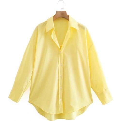 Explosion Single Breasted Women Shirt Turn-down Collar Spring Autumn Long Sleeve Candy Color Loose Blouse Ladies Clothing 2021