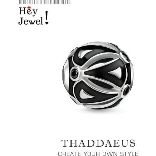 Beads Asian Ornament,Silver Black Gift For Women Men Fits Bracelet Europe Necklace Karma Charms European Jewelry Accessories