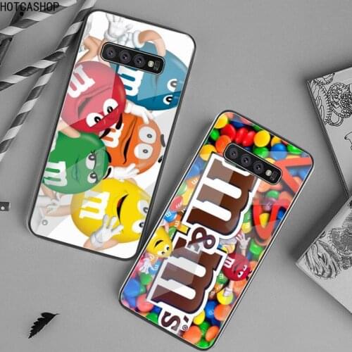 M&Ms Candy Chocolate Phone Case Tempered Glass For Samsung S20 Plus S7 S8 S9 S10 Plus Note 8 9 10 Plus