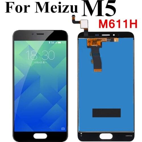 Black / White For Meizu M5 Lcd Display Touch Screen Digitizer Complete Touch Panel Assembly for Meizu M5 M611H LCD Display