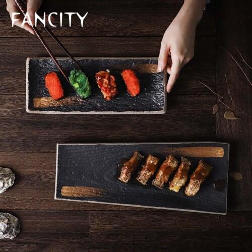 FANCITY Creative Ceramic Plate Dim Sum Cake Plate Western Food Plate Sushi Plate Sashimi Plate Hotel Tableware Baking Dessert Pl