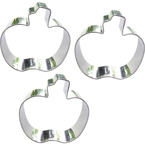Apple shape 3 piece biscuit cutting molds, baking tools, cake decorating soft candy tools