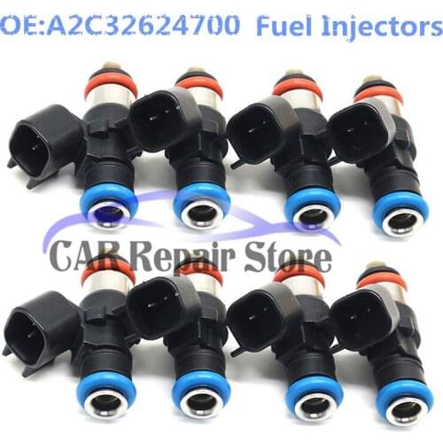 8Pcs OEM Short 80LB Fuel Injector Nozzle A2C32624700 For Chevrolet Dodge EV1 Style 0280158051 Corvette C6 Z06 Camaro G8 FI114700
