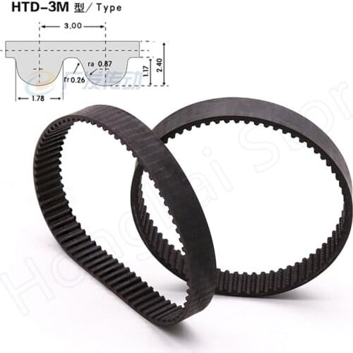 HTD-3M Rubber Timing Belt Perimeter 171 174 177 180 183 186 189 192 195 198 201mm Closed Loop Width 10/15mm Drive Belts