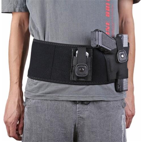Tactical Pistol Holster Military Portable Hidden Holster Wide Belt Mobile Phone Holster Outdoor Hunting Shooting Defense Holster