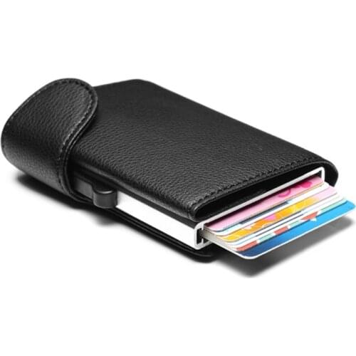 Bycobecy New 2020 Wallet With RFID Card Holder Blocking Metal Holder Single Box Minimalist Aluminium Card Package smart wallet