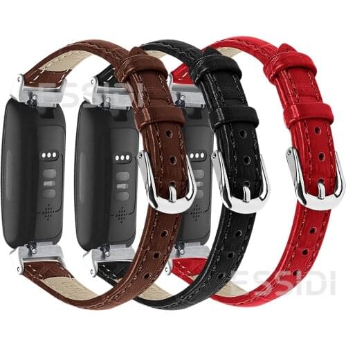 Essidi Leather Band For Fitbit inspire 1 2 Women Men Sports Watch Bracelet Strap Loop For Fitbit inspire HR Wrist Band Correa