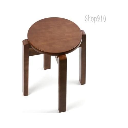 Solid Wood Round Stool Restaurant Stool Can Be Overlapped Dining Stool Student Stool Walnut Stool Log Stool Household Dining Sto