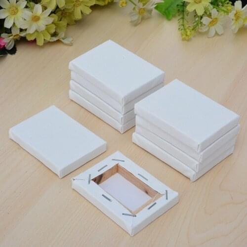 Hot sale square mini oil painting frame white blank artist canvas oil painting frame 10 pieces/piece 5x7 cm