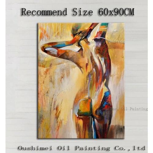 Top Skills Artist Hand-painted Abstract Nude Lady Oil Painting On Canvas Handmade Naked Woman Back Oil Painting For Living Room
