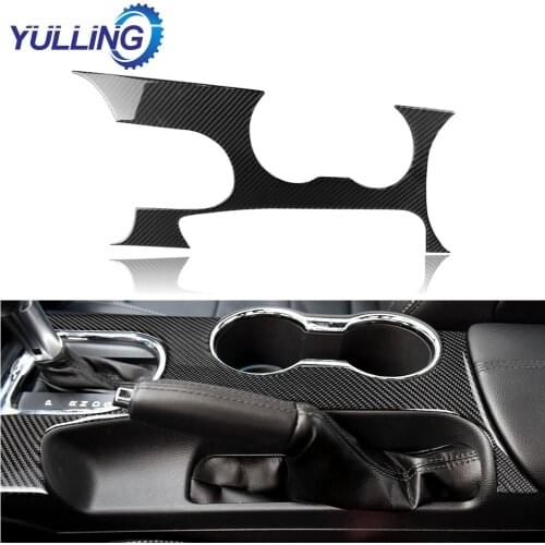 For Ford Mustang 2015-2017 Carbon Fiber Car Interior Gear Shift Panel Cover Trim Stickers Car Styling Accessories