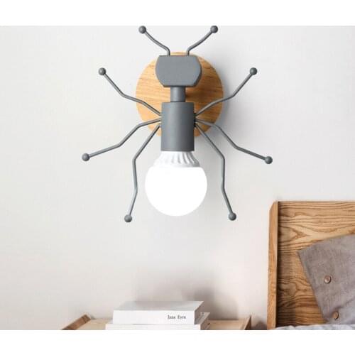 Cartoon Ant Wall Lights Sconces Nordic Macaron Home Decor for Childrens Bedroom Kid Bedside Wall Lamps Modern Lighting Fixtures