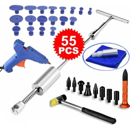 New-Tools Car Paintless Dent Removal Tool Kit Dent Repair Puller Kit Slide Reverse Hammer Glue Tabs Suction Cups For Hail Kit