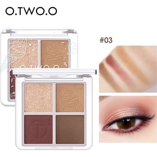 O.TWO.O Fashion Eyeshadow Palette 4 Color Matte Eyeshadow Palette Glitter Eye shadow Makeup Nude Makeup Lasting Eye Cosmetics