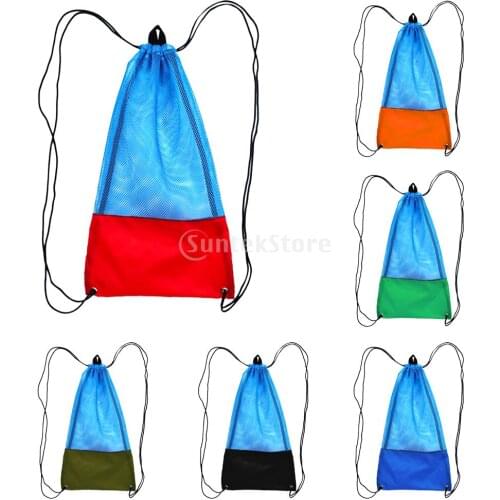 Durable 20 KG Scuba Diving Snorkel Gear Goggles Mask Swim Fins Flippers Storage Carry Mesh Bag Draw String with Shoulder Strap