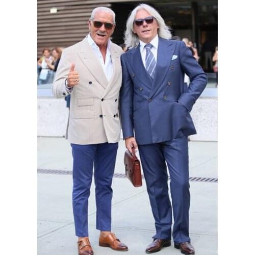 Groom Wear Slim Double Breasted Wedding Dress Business Suits Prom Party Suits costume homme mariage luxe 2 Pieces(Jacket+Pants)