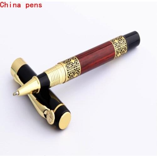 Superior luxury 530 Golden carving Mahogany paint Business Office Medium Nib Rollerball pen New