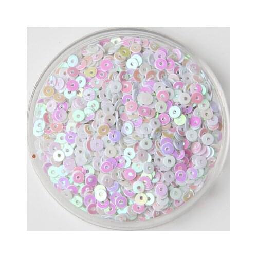 50g(12000pcs) 3mm Flat Round Loose Sequins Sewing Wedding Craft Children DIY Accessories White AB Confetti
