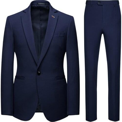 Plus-size M-6XL New Business Blazer Suit Grooms Best Man Wedding Men 2pieces Suits