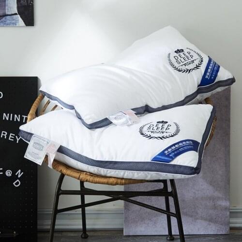 Shanhao Pillows for Sleeping Luxury Hotel Pillow Goose Neck Pillows for Sleeping Bed Pillows 100% Cotton Shell Soft Fluffy