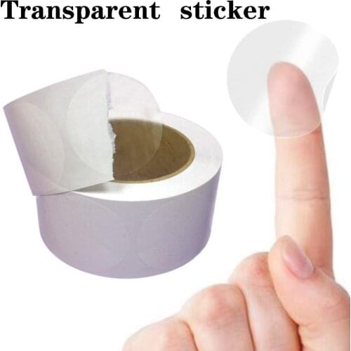Transparent Stickers Scrapbooking for Gift Box Sealing Labels Round Clear Vinly Waterproof Adhesive Tape Stationey Supply