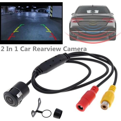 Universal Intelligent Reversing Trajectory Waterproof Car Rearview Camera Wide Angle with Parking Lines & 18.5mm Glass Lens