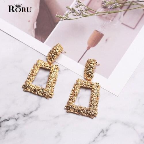 Dangling Geometric Rectangular New Fashion Personality Exaggerated Womens Earrings Alloy Hanging Long Big Earrings Jewelry